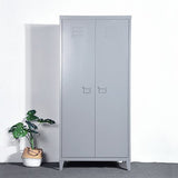 Espresso Dark Grey Metal Cabinet