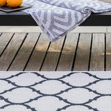 Lattice White & Grey Rug